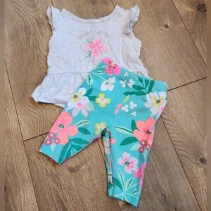9 Months Carter's Forks Tropical Outfit